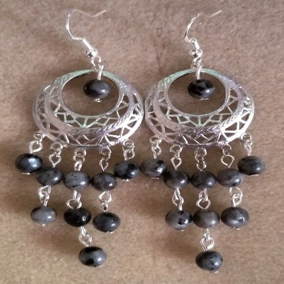Labradorite Earrings - Picture 1 of 2